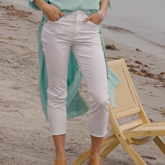 J. Jill Crisp White Cropped Jeans - Picture 1 of 11